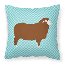 Load image into Gallery viewer, Merino Sheep Blue Check Fabric Decorative Pillow BB8155PW1818