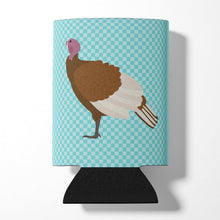 Load image into Gallery viewer, Bourbon Red Turkey Hen Blue Check Can or Bottle Hugger BB8156CC