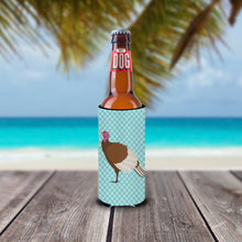 Load image into Gallery viewer, Bourbon Red Turkey Hen Blue Check   Hugger for slim cans