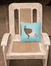 Load image into Gallery viewer, Bourbon Red Turkey Hen Blue Check Fabric Decorative Pillow BB8156PW1818