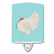 Load image into Gallery viewer, White Holland Turkey Blue Check Ceramic Night Light BB8157CNL