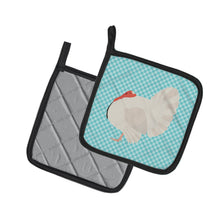 Load image into Gallery viewer, White Holland Turkey Blue Check Pot Holders - Set of 2 - Heat-Resistant Kitchen Essentials BB8157PTHD