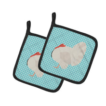Load image into Gallery viewer, White Holland Turkey Blue Check Pot Holders - Set of 2 - Heat-Resistant Kitchen Essentials BB8157PTHD