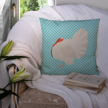 Load image into Gallery viewer, White Holland Turkey Blue Check Throw Pillow - 14x14 Decorative Pillow – Art for Your Home &amp; Patio BB8157PW1414