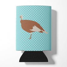 Load image into Gallery viewer, Jersey Buff Turkey Hen Blue Check Can or Bottle Hugger BB8158CC