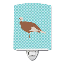 Load image into Gallery viewer, Jersey Buff Turkey Hen Blue Check Ceramic Night Light BB8158CNL