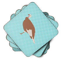 Load image into Gallery viewer, Jersey Buff Turkey Hen Blue Check Foam Coaster  BB8158FC