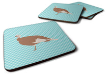 Load image into Gallery viewer, Jersey Buff Turkey Hen Blue Check Foam Coaster  BB8158FC