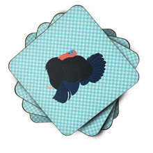 Load image into Gallery viewer, Norfolk Black Turkey Blue Check Foam Coaster  BB8159FC