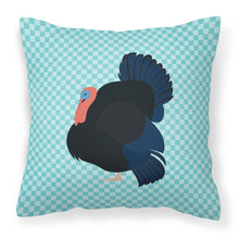 Load image into Gallery viewer, Norfolk Black Turkey Blue Check Fabric Decorative Pillow BB8159PW1818