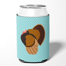Load image into Gallery viewer, Bronze Turkey Blue Check Can or Bottle Hugger BB8160CC