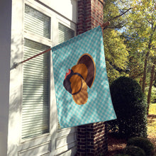 Load image into Gallery viewer, Bronze Turkey Blue Check Flag Canvas House Size BB8160CHF