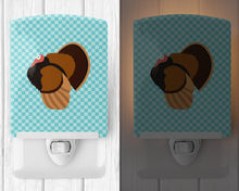 Load image into Gallery viewer, Bronze Turkey Blue Check Ceramic Night Light BB8160CNL