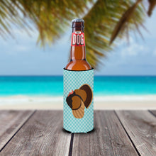 Load image into Gallery viewer, Bronze Turkey Blue Check   Hugger for slim cans