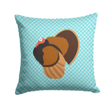 Load image into Gallery viewer, Bronze Turkey Blue Check Throw Pillow - 14x14 Decorative Pillow – Art for Your Home &amp; Patio BB8160PW1414
