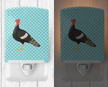 Load image into Gallery viewer, Marragansett Turkey Blue Check Ceramic Night Light BB8161CNL