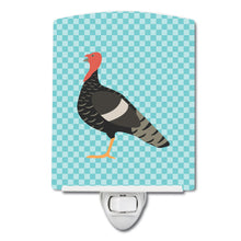 Load image into Gallery viewer, Marragansett Turkey Blue Check Ceramic Night Light BB8161CNL