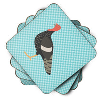Load image into Gallery viewer, Marragansett Turkey Blue Check Foam Coaster  BB8161FC