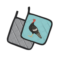 Load image into Gallery viewer, Marragansett Turkey Blue Check Pot Holders - Set of 2 - Heat-Resistant Kitchen Essentials BB8161PTHD
