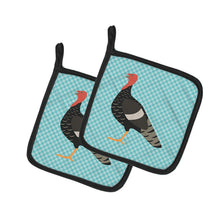 Load image into Gallery viewer, Marragansett Turkey Blue Check Pot Holders - Set of 2 - Heat-Resistant Kitchen Essentials BB8161PTHD