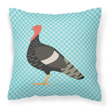 Load image into Gallery viewer, Marragansett Turkey Blue Check Fabric Decorative Pillow BB8161PW1818
