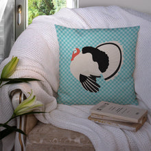 Load image into Gallery viewer, Royal Palm Turkey Blue Check Throw Pillow - 14x14 Decorative Pillow – Art for Your Home &amp; Patio BB8162PW1414