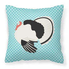Load image into Gallery viewer, Royal Palm Turkey Blue Check Fabric Decorative Pillow BB8162PW1818