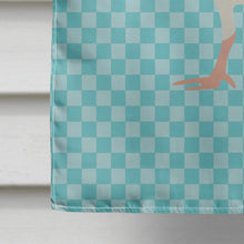 Load image into Gallery viewer, Beltsville Small White Turkey Hen Blue Check Flag Canvas House Size BB8163CHF