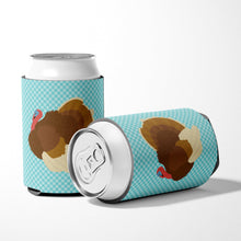 Load image into Gallery viewer, French Turkey Dindon Blue Check Can or Bottle Hugger BB8164CC