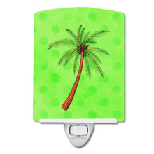 Load image into Gallery viewer, Palm Tree Green Polkadot Ceramic Night Light BB8165CNL