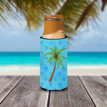 Load image into Gallery viewer, Palm Tree Blue Polkadot   Hugger for slim cans BB8166MUK