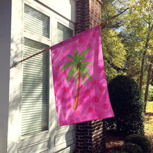 Load image into Gallery viewer, Palm Tree Pink Polkadot Flag Canvas House Size BB8169CHF