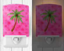 Load image into Gallery viewer, Palm Tree Pink Polkadot Ceramic Night Light BB8169CNL