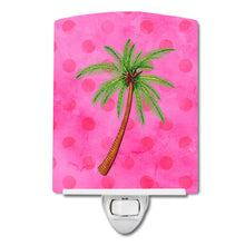Load image into Gallery viewer, Palm Tree Pink Polkadot Ceramic Night Light BB8169CNL