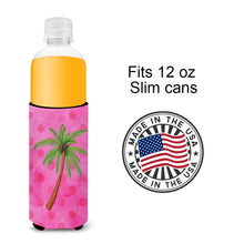 Load image into Gallery viewer, Palm Tree Pink Polkadot   Hugger for slim cans BB8169MUK