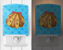 Load image into Gallery viewer, Sea Shell Blue Polkadot Ceramic Night Light BB8171CNL