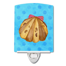 Load image into Gallery viewer, Sea Shell Blue Polkadot Ceramic Night Light BB8171CNL