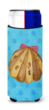 Load image into Gallery viewer, Sea Shell Blue Polkadot   Hugger for slim cans BB8171MUK