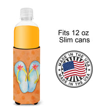 Load image into Gallery viewer, Flip Flops Orange Polkadot   Hugger for slim cans BB8183MUK