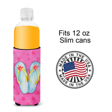 Load image into Gallery viewer, Flip Flops Pink Polkadot   Hugger for slim cans BB8184MUK