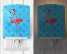 Load image into Gallery viewer, Flamingo Blue Polkadot Ceramic Night Light BB8186CNL