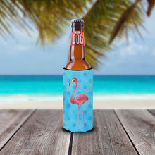 Load image into Gallery viewer, Flamingo Blue Polkadot   Hugger for slim cans BB8186MUK