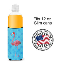 Load image into Gallery viewer, Flamingo Blue Polkadot   Hugger for slim cans BB8186MUK