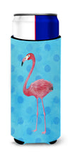 Load image into Gallery viewer, Flamingo Blue Polkadot   Hugger for slim cans BB8186MUK