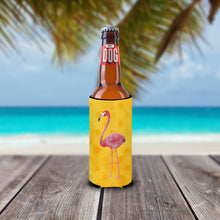 Load image into Gallery viewer, Flamingo Yellow Polkadot   Hugger for slim cans BB8187MUK
