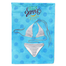 Load image into Gallery viewer, Bikini Swimsuit Blue Polkadot Flag Canvas House Size BB8196CHF