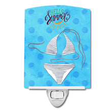 Load image into Gallery viewer, Bikini Swimsuit Blue Polkadot Ceramic Night Light BB8196CNL