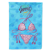 Load image into Gallery viewer, Bikini Swimsuit Blue Polkadot Flag Canvas House Size BB8201CHF