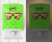 Load image into Gallery viewer, Beach Sunglasses Green Polkadot Ceramic Night Light BB8205CNL