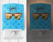 Load image into Gallery viewer, Beach Sunglasses Blue Polkadot Ceramic Night Light BB8206CNL